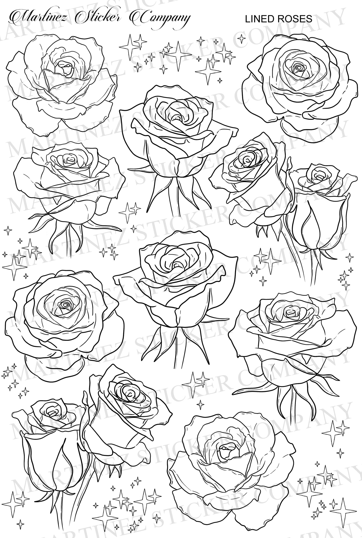 *PRINTABLE*  Lined Roses