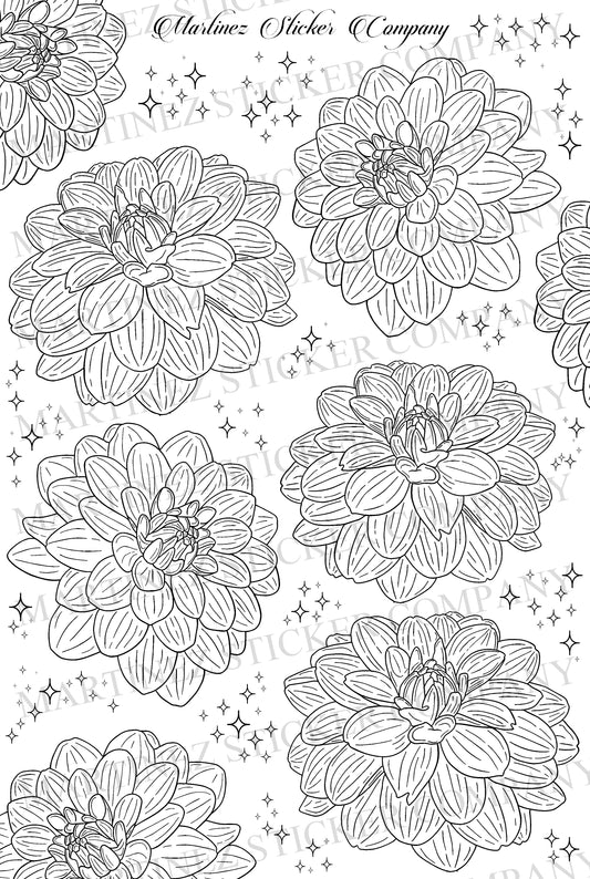 *PRINTABLE* Lined Dahlias