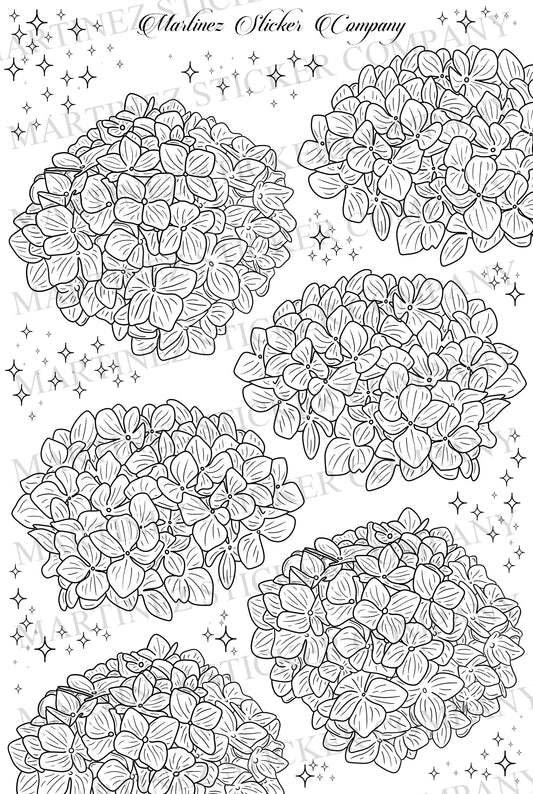 *PRINTABLE* Lined Hydrangeas