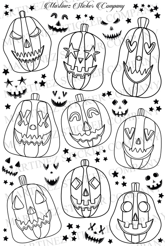 *PRINTABLE* Lined Jack-O-Lanterns