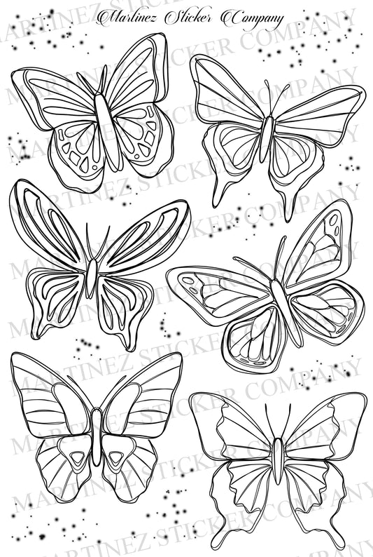 Messy Lined Butterflies