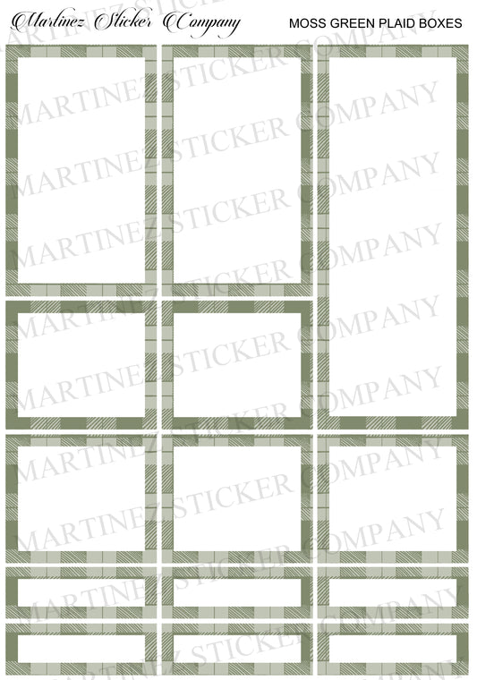 *PRINTABLE*  Moss Green Plaid Boxes