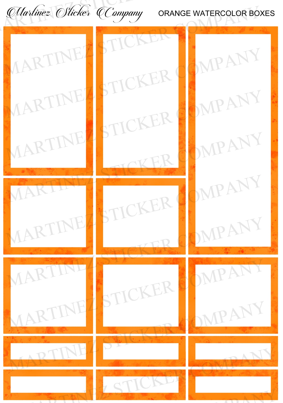 Orange Watercolor Boxes