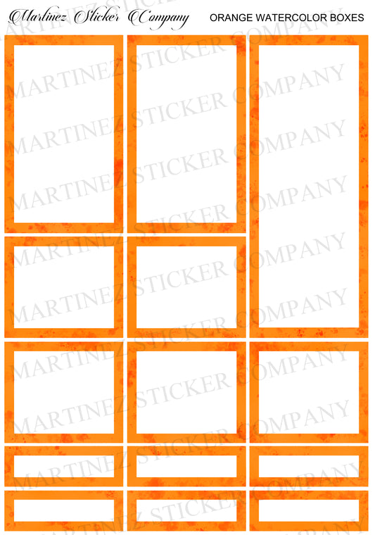 *PRINTABLE* Orange Watercolor Boxes