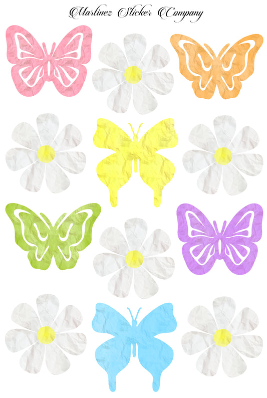 Paper Butterflies and Flowers