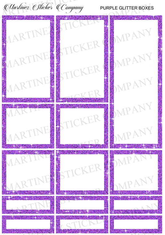 *PRINTABLE* Purple Glitter Boxes