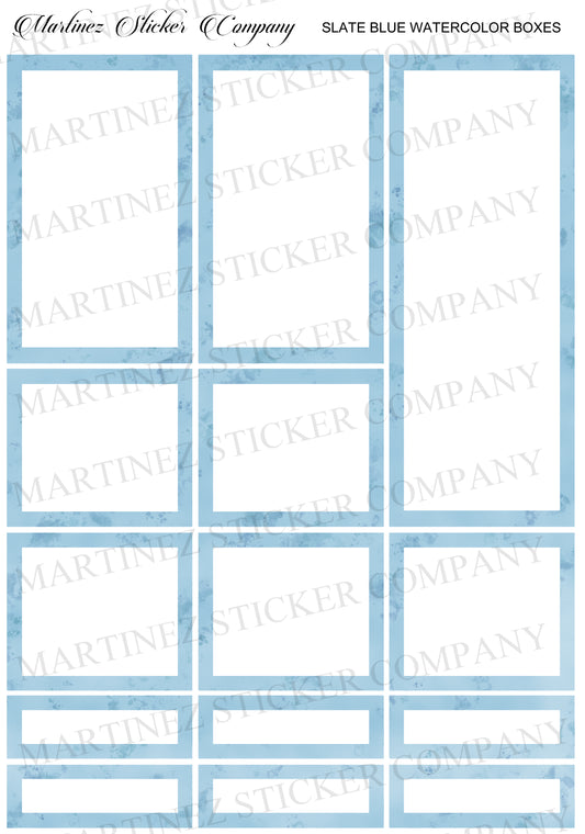 Slate Blue Watercolor Boxes