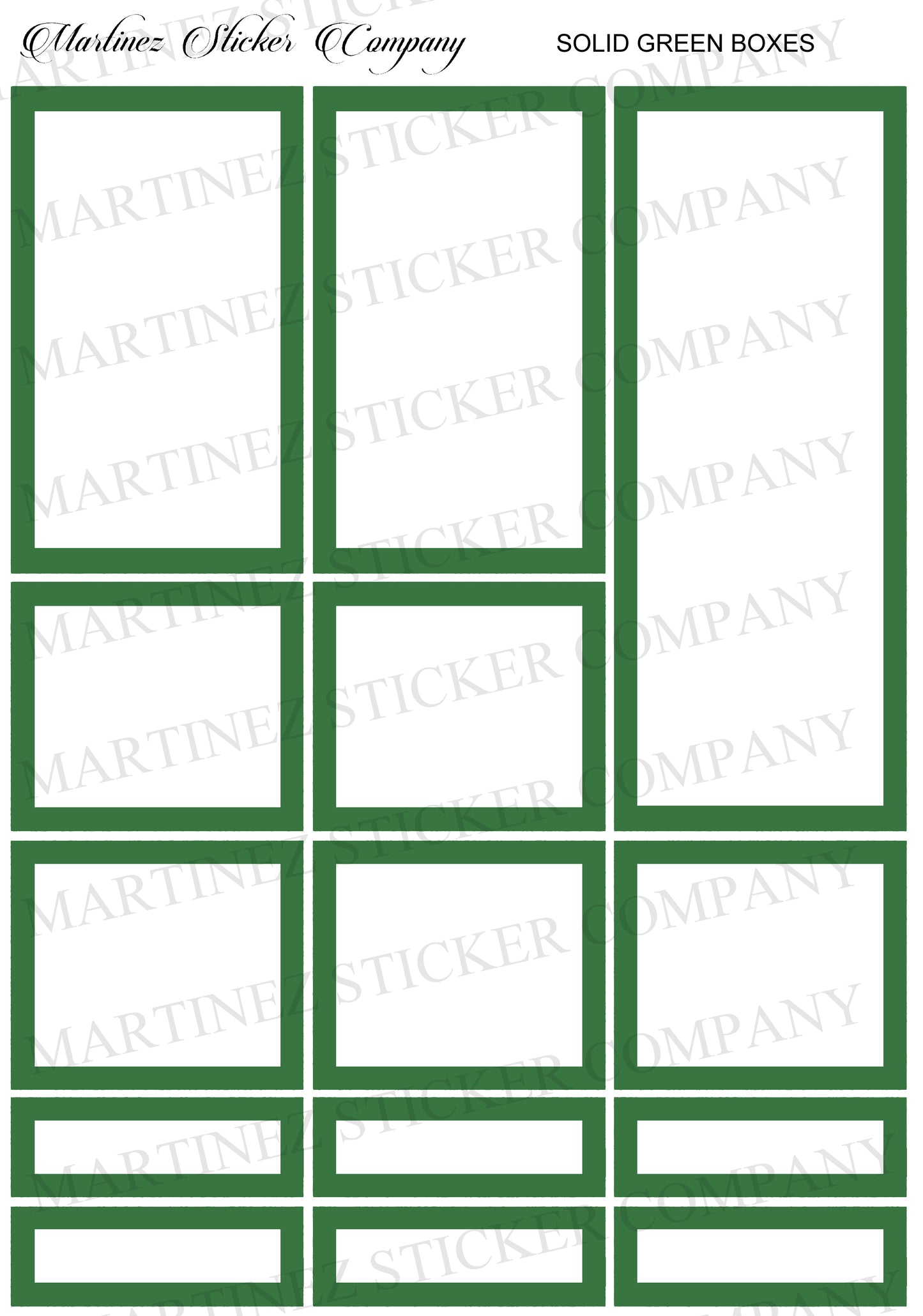 Solid Green Boxes