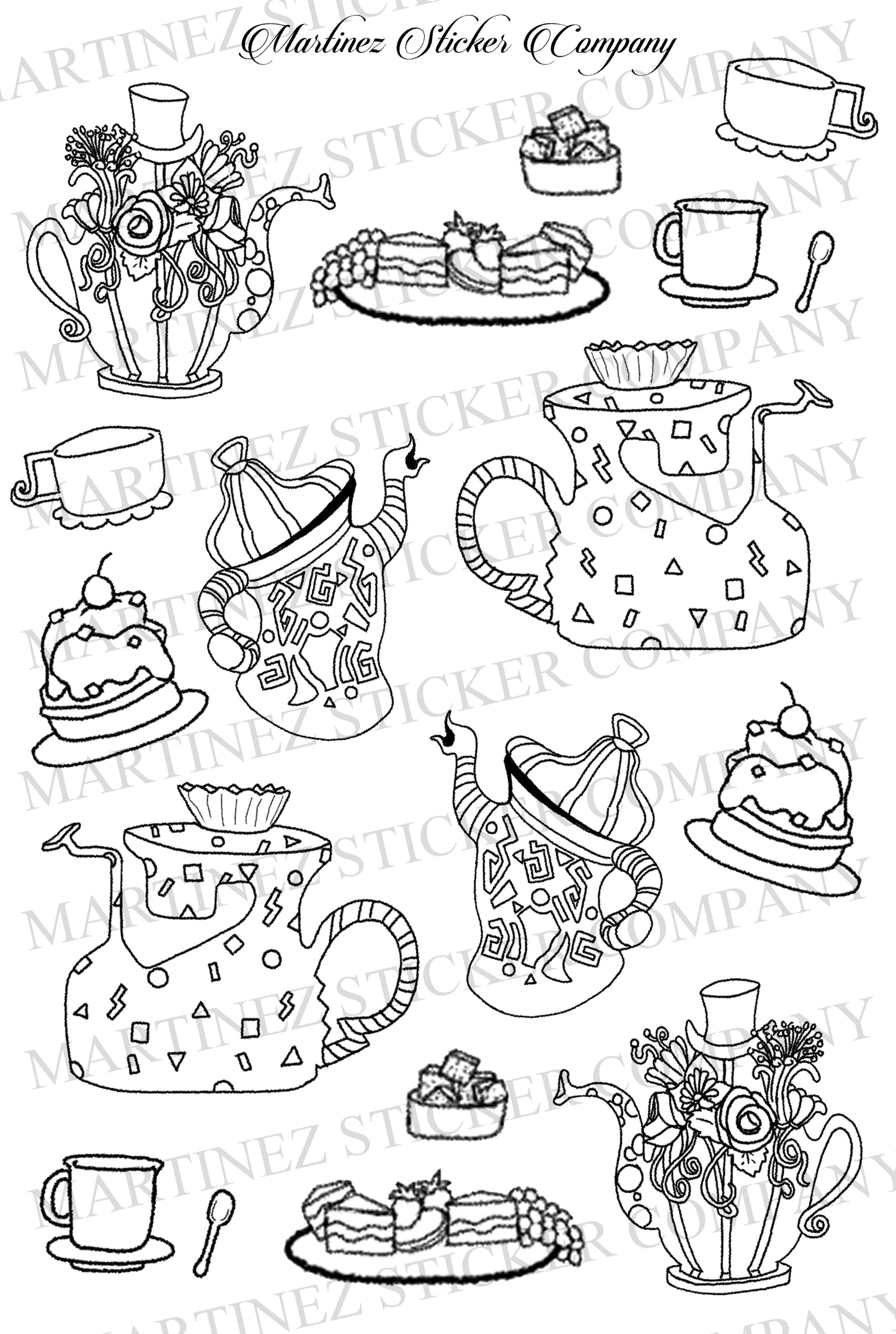 *PRINTABLE* Tea Party B&W