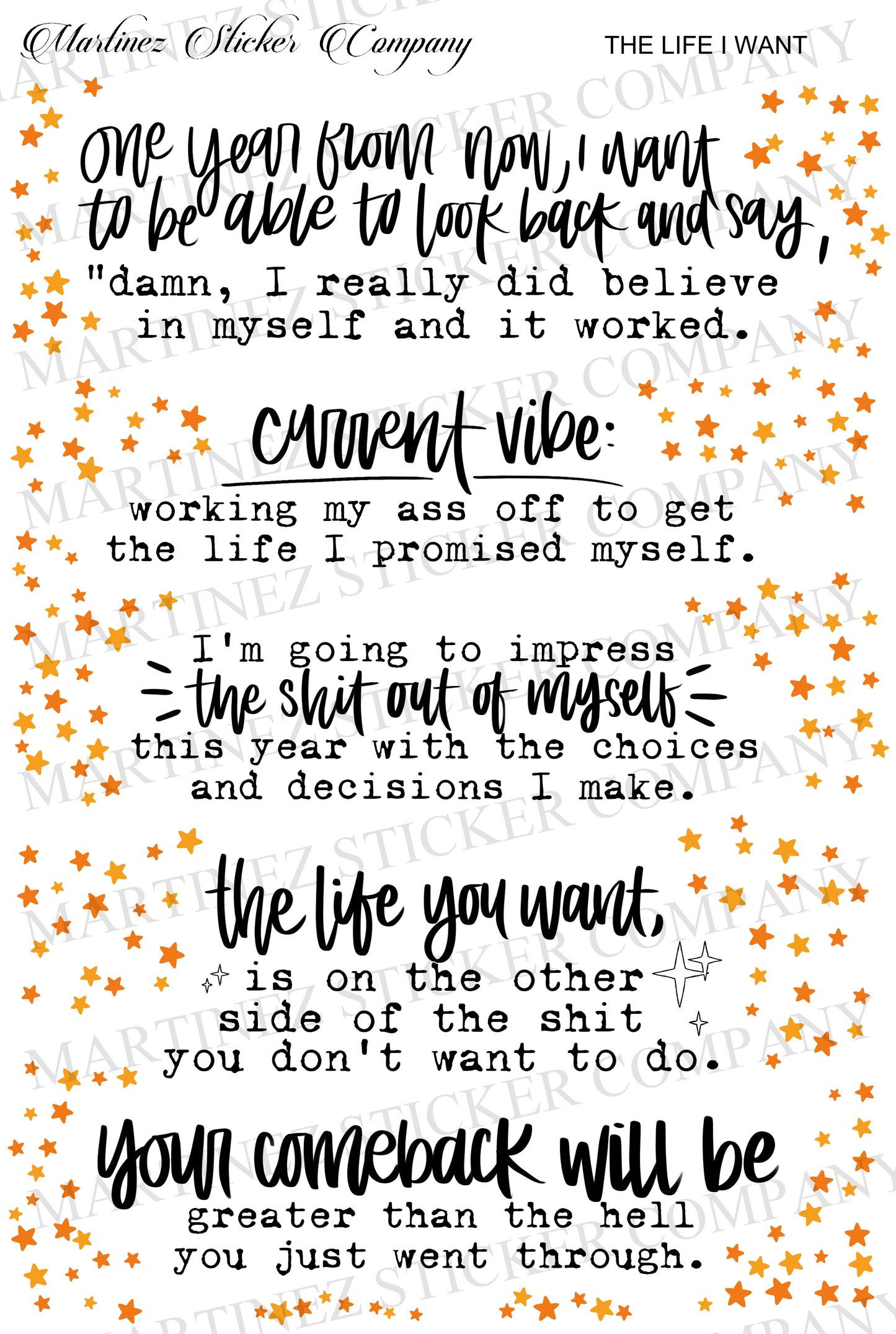 *PRINTABLE* The Life I Want