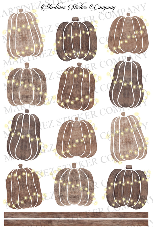 *PRINTABLE* Wood Lit Pumpkins