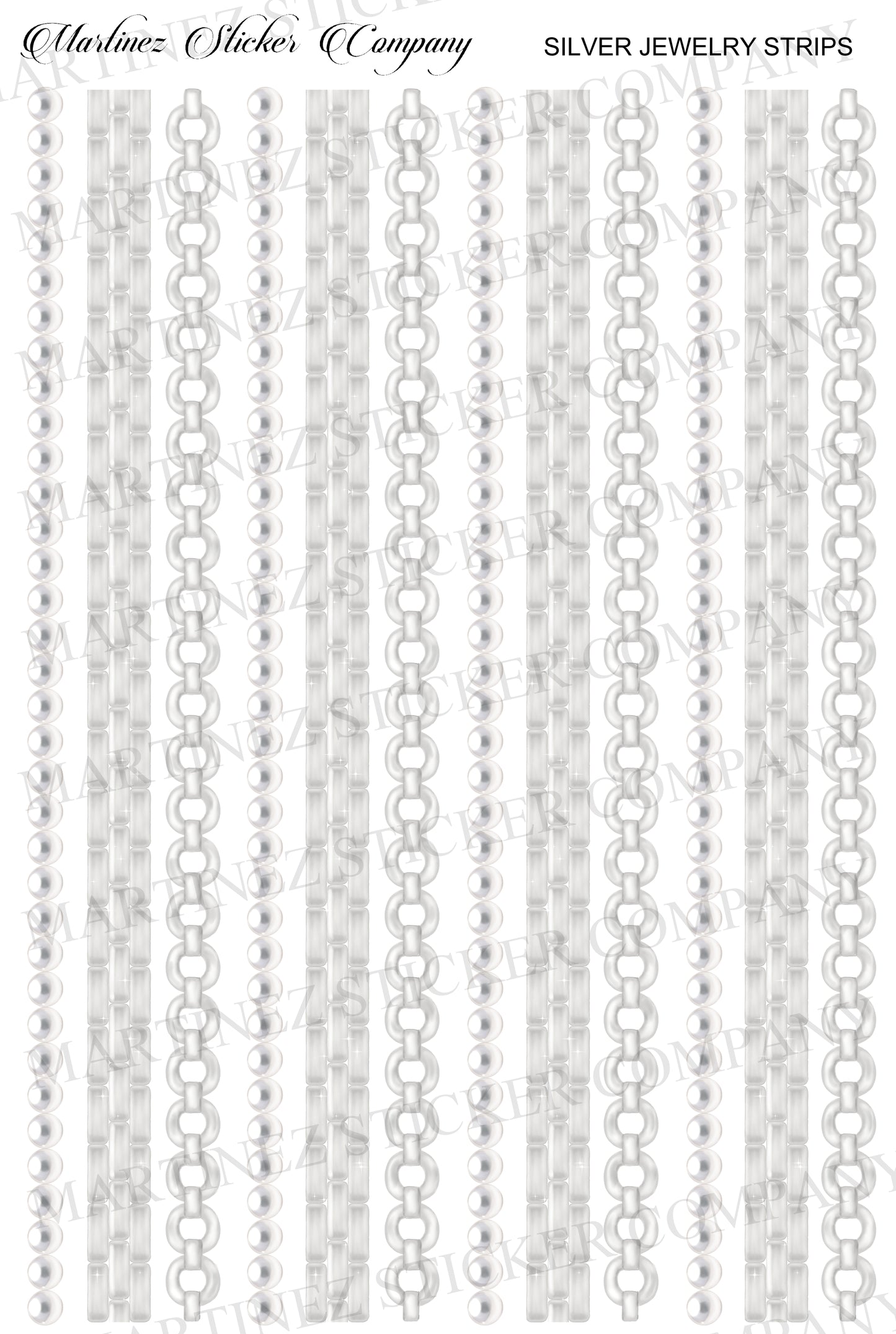 *PRINTABLE* Silver Jewelry Strips