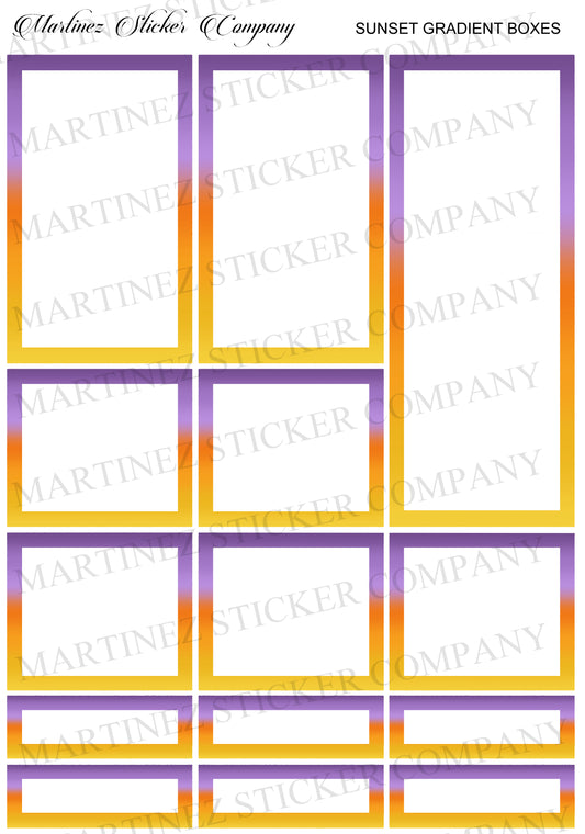 *PRINTABLE* Sunset Gradient Boxes