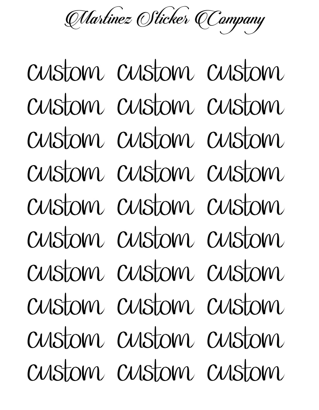 Custom Word Simple Scripts – martinezstickercompany