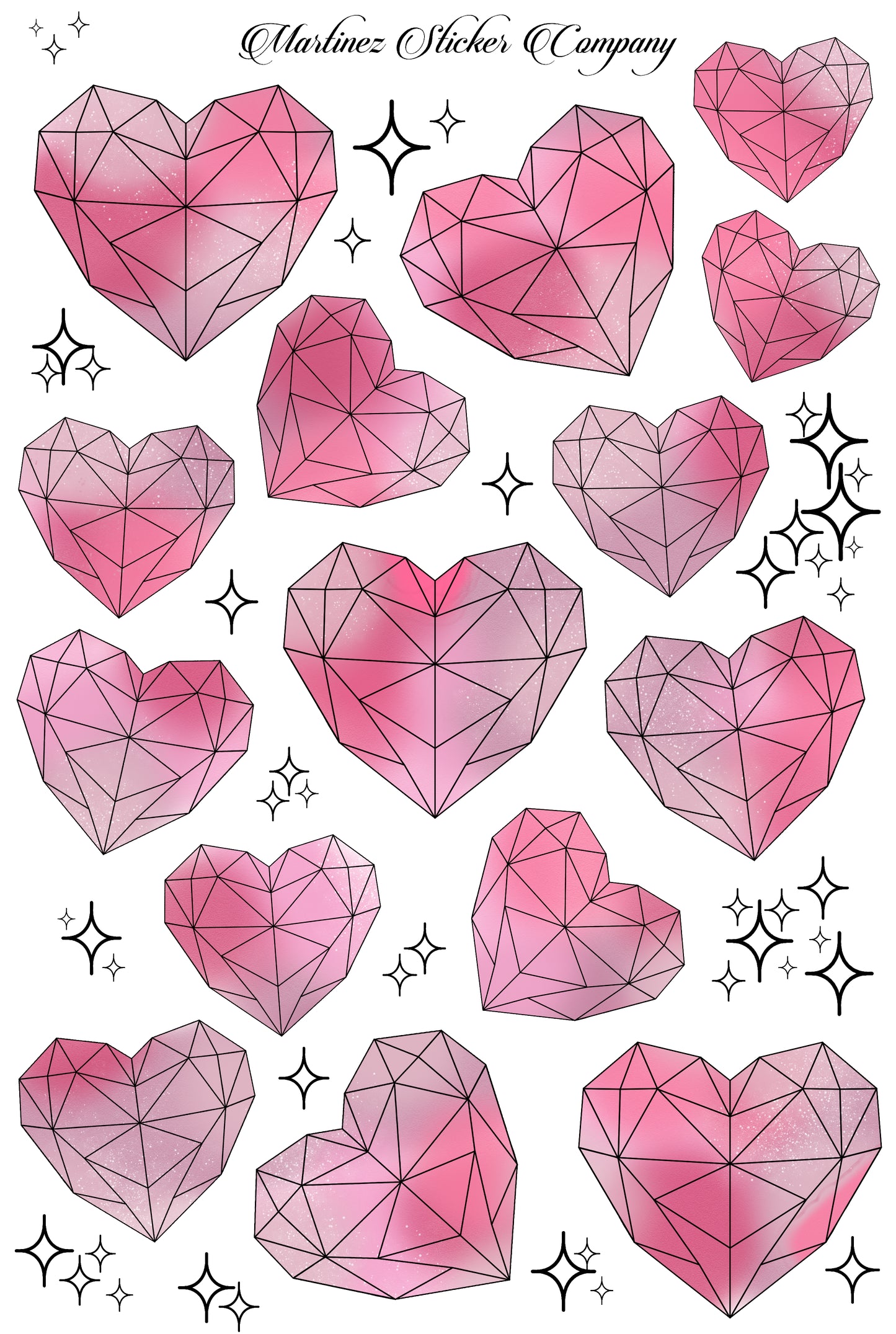 *PRINTABLE* Geometric Hearts Pink