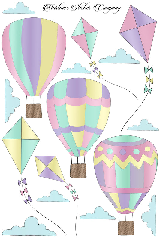 *PRINTABLE* Pastel Hot Air Balloons + Kites