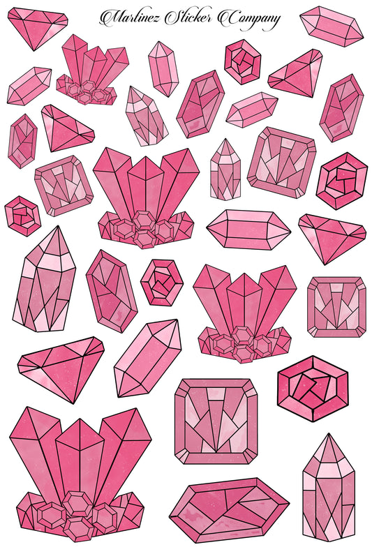 Pink Crystals + Gems