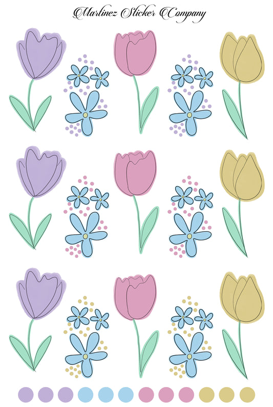 Pastel Lined Tulips
